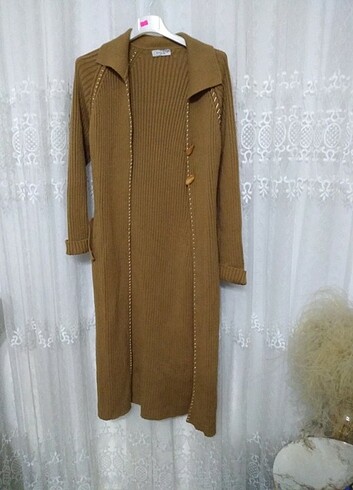 Hırka tiriko uzun ceket kaban - Görsel 2