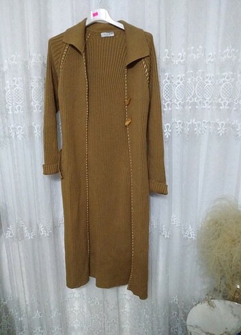 Hırka tiriko uzun ceket kaban - Görsel 3