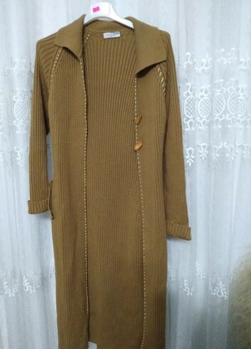 Hırka tiriko uzun ceket kaban - Görsel 7