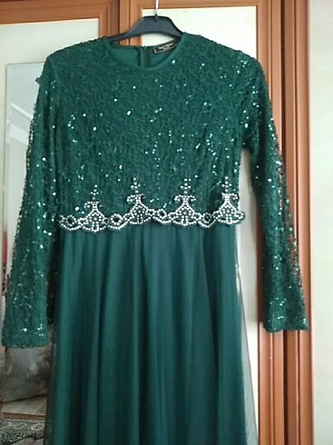 Ayşe melek tasarım zümrüt  abiye - Görsel 4