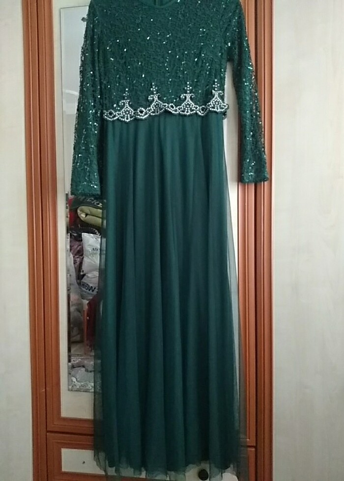 Ayşe melek tasarım zümrüt  abiye - Görsel 2