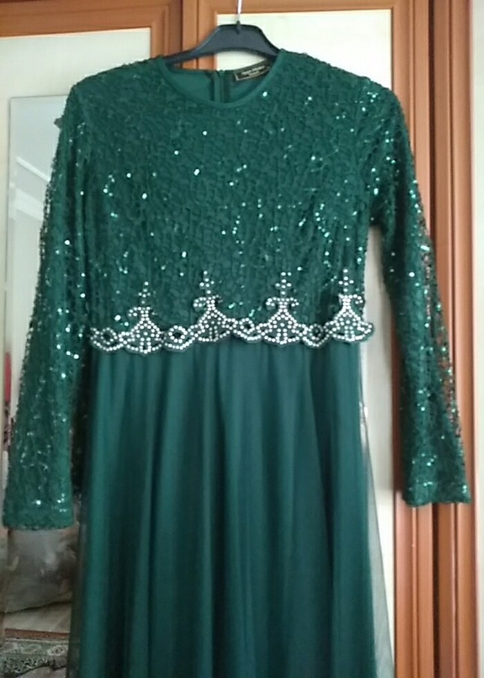 Ayşe melek tasarım zümrüt  abiye - Görsel 4