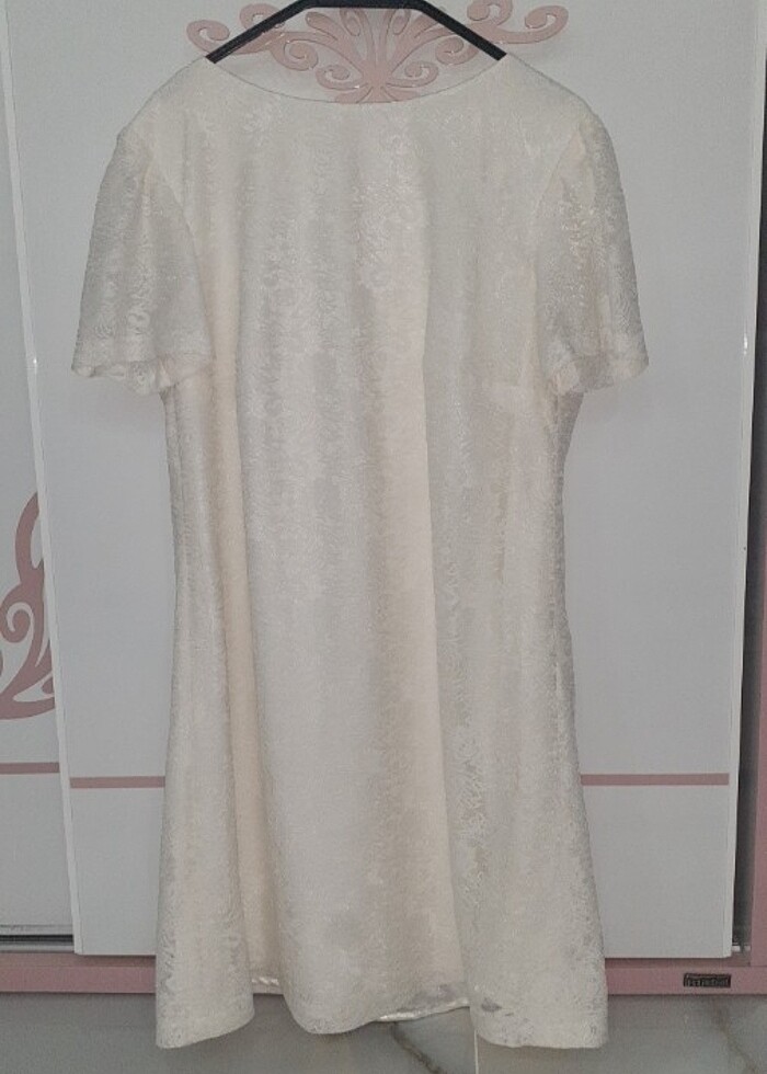 Krem Mini Elbise  - Görsel 2