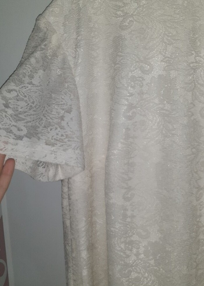 Krem Mini Elbise  - Görsel 3