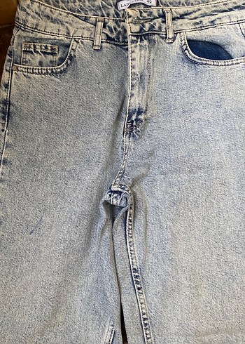 Kadın Mavi Yıkamalı Salaş Jean - Görsel 2