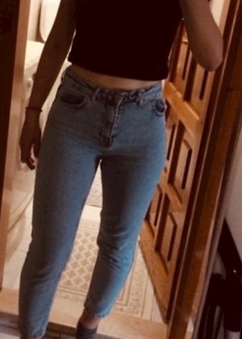 Kadın Mavi Yıkamalı Salaş Jean - Görsel 6