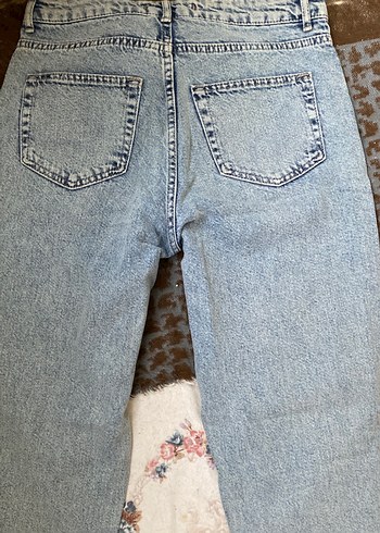 Kadın Mavi Yıkamalı Salaş Jean - Görsel 5
