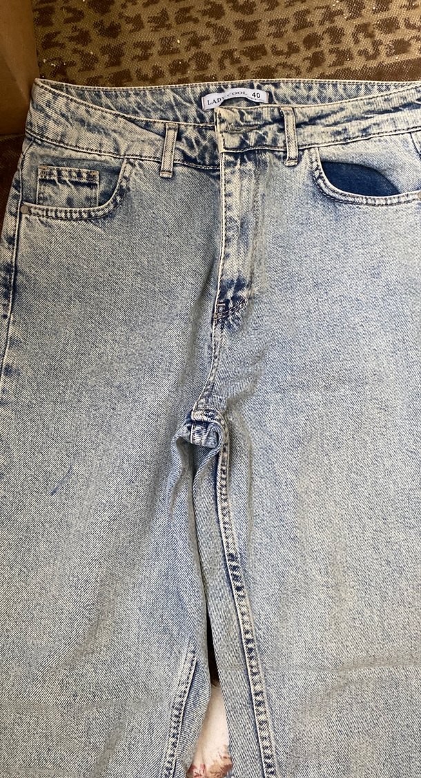 Kadın Mavi Yıkamalı Salaş Jean - Görsel 2