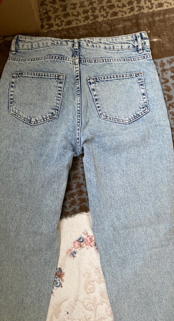 Kadın Mavi Yıkamalı Salaş Jean - Görsel 5