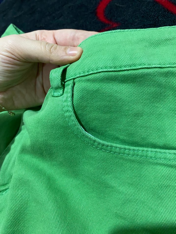 Yeşil Dar Kesim Midi Kumaş Kadın Pantolon - Görsel 3