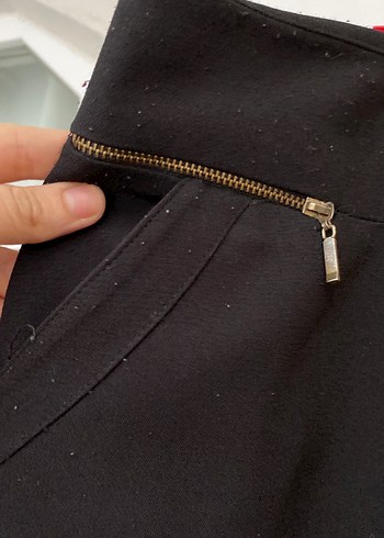 Siyah Midi Kadın Etek Fermuarlı - Görsel 2