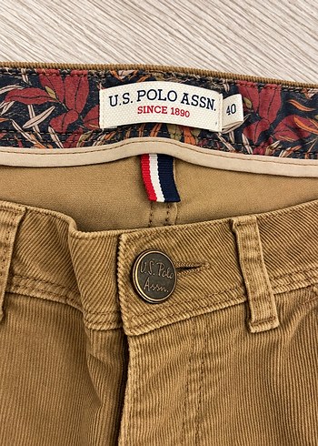 U.S Polo Assn. Kahverengi Kadife Pantolon