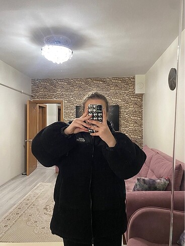 Siyah peluş mont MANUKA