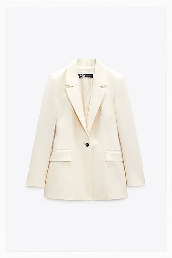 Zara Ekru Streç Vatkalı Blazer
