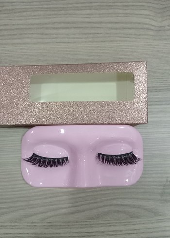 Renkli Pembe Takma Kirpik - Görsel 2