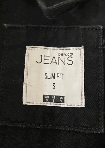 Defacto Siyah Düğmeli Kadın Denim Ceket