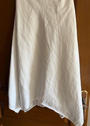 Massimo Dutti Massimo Dutti Beyaz keten (astarlı) uzun etek