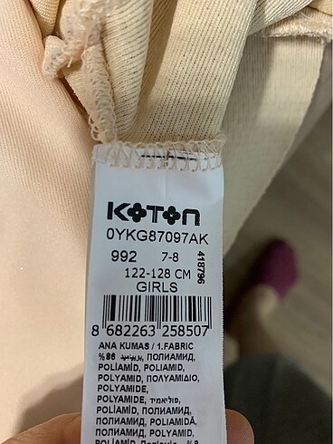 8 Yaş Beden ten rengi Renk Koton kız çocuk 7-8 yaş yepyeni çok az giyildi