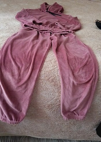 Pembe Kız Sweatshirt ve Eşofman Takımı - Görsel 2