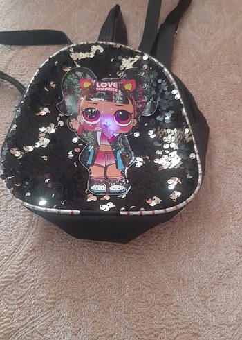 Siyah Payetli Kız Çocuk Sırt Çantası - Görsel 2