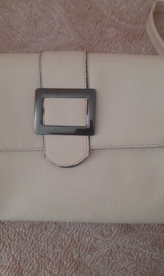 Gri Tokalı Beyaz Deri Kadın Çanta - Görsel 2