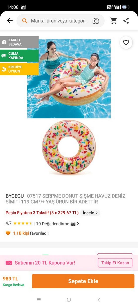DONUT DENİZ HAVUZ ŞİŞME SİMİT - Görsel 5