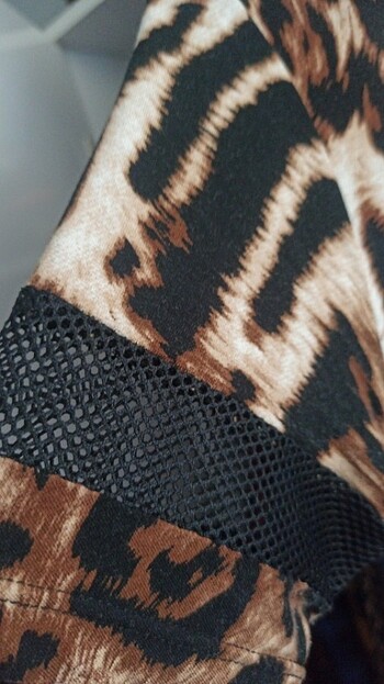 Leopar desenli penye elbise  - Görsel 5