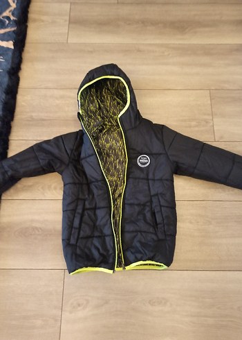 Sarı Koyu Renkli Fermuarlı Erkek Çocuk Mont - Görsel 4