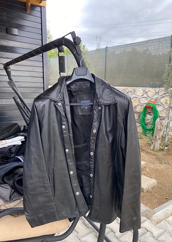 Siyah Deri Biker Ceket
