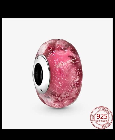 Kırmızı alacalı murano Pandora charm