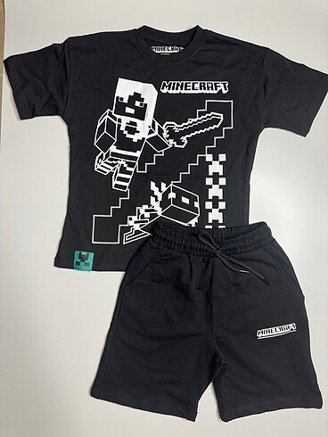 Minecraft Şortlu Takım 6-14 Yaş