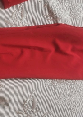 Diğer Kadın Kırmızı Midi Kumaş Pantolon
