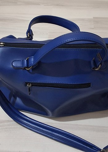 Mavi Deri Kadın Çanta - Görsel 2