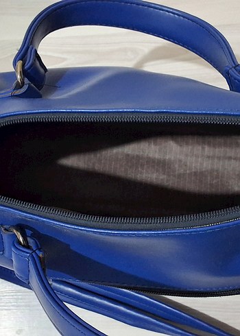 Mavi Deri Kadın Çanta - Görsel 3