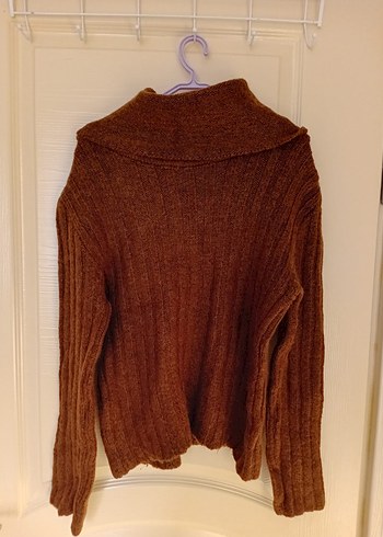 Kahverengi Triko Boğazlı Kadın Kazak - Görsel 3