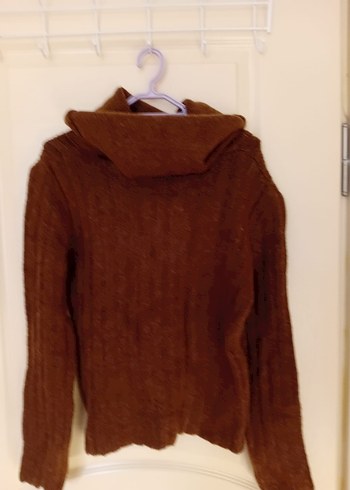 Kahverengi Triko Boğazlı Kadın Kazak - Görsel 2