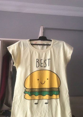 Kız Çocuk Sarı Baskılı Tişört - Görsel 2