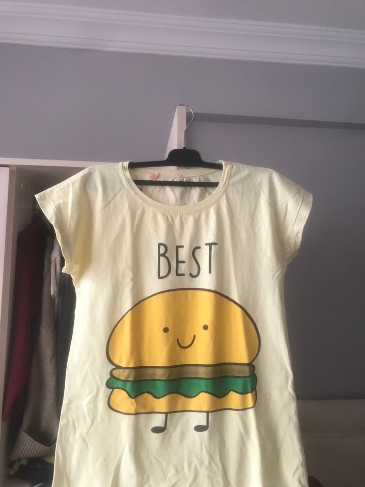 Kız Çocuk Sarı Baskılı Tişört - Görsel 3