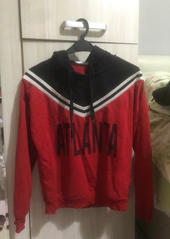 Kırmızı Kapüşonlu Atlanta Sweatshirt - Görsel 4