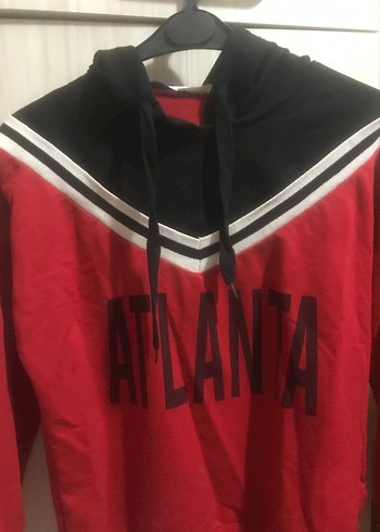 Kırmızı Kapüşonlu Atlanta Sweatshirt - Görsel 3