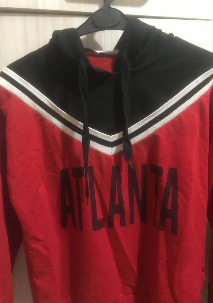 Kırmızı Kapüşonlu Atlanta Sweatshirt - Görsel 3