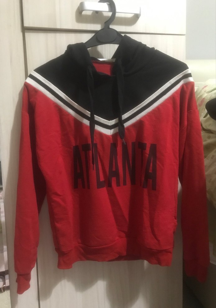 Kırmızı Kapüşonlu Atlanta Sweatshirt - Görsel 2