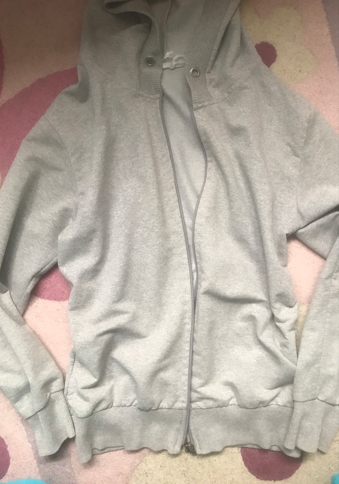 Gri Kapüşonlu Fermuarlı Kadın Ceket - Görsel 2