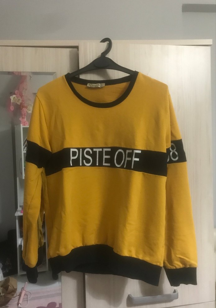 Sarı Kadın Baskılı Sweatshirt - Görsel 3