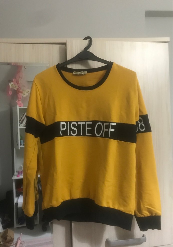 Sarı Kadın Baskılı Sweatshirt - Görsel 4