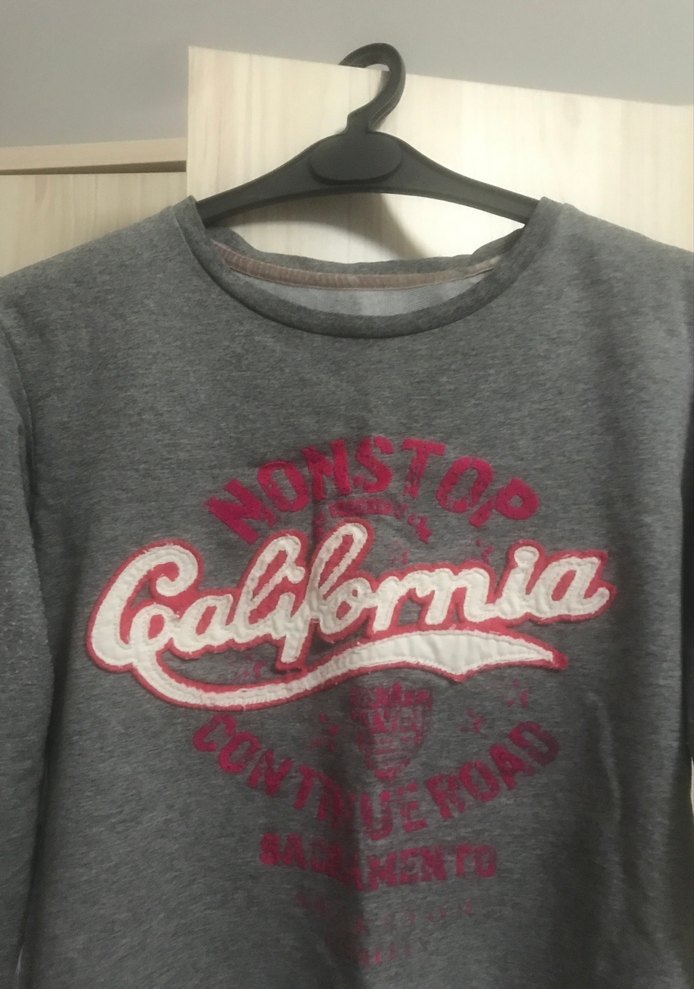 Gri Kadın Baskılı Pamuklu Sweatshirt - Görsel 2