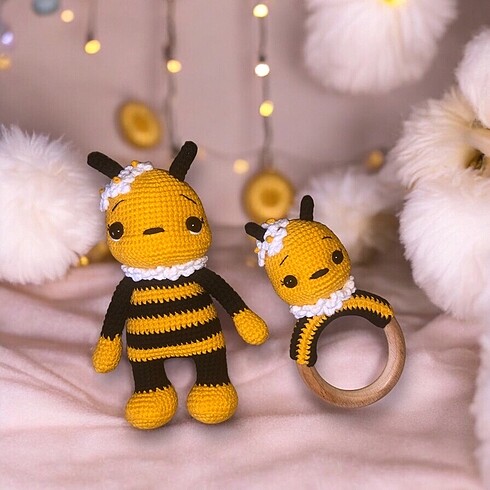 Amigurumi oyuncak çıngırak seti