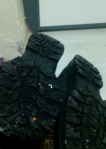 Siyah Bağcıklı Erkek kadın  Kauçuk Bot - Görsel 6