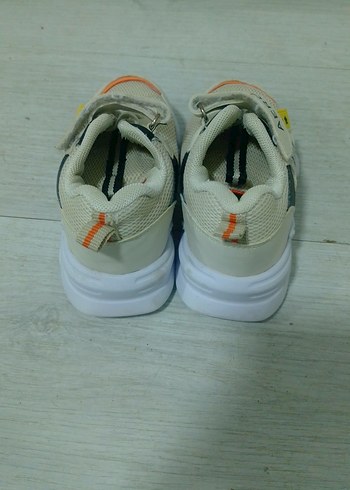 Beyaz Erkek Çocuk Spor Ayakkabı Velcro - Görsel 3
