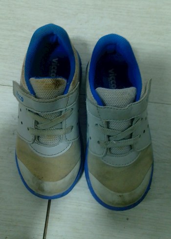 Gri Beyaz Erkek Çocuk Spor Ayakkabısı Velcro - Görsel 5